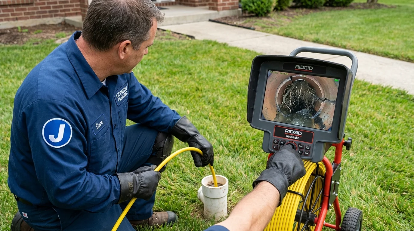 Sewer camera inspection being performed by Johns Plumbing LLC in Memphis