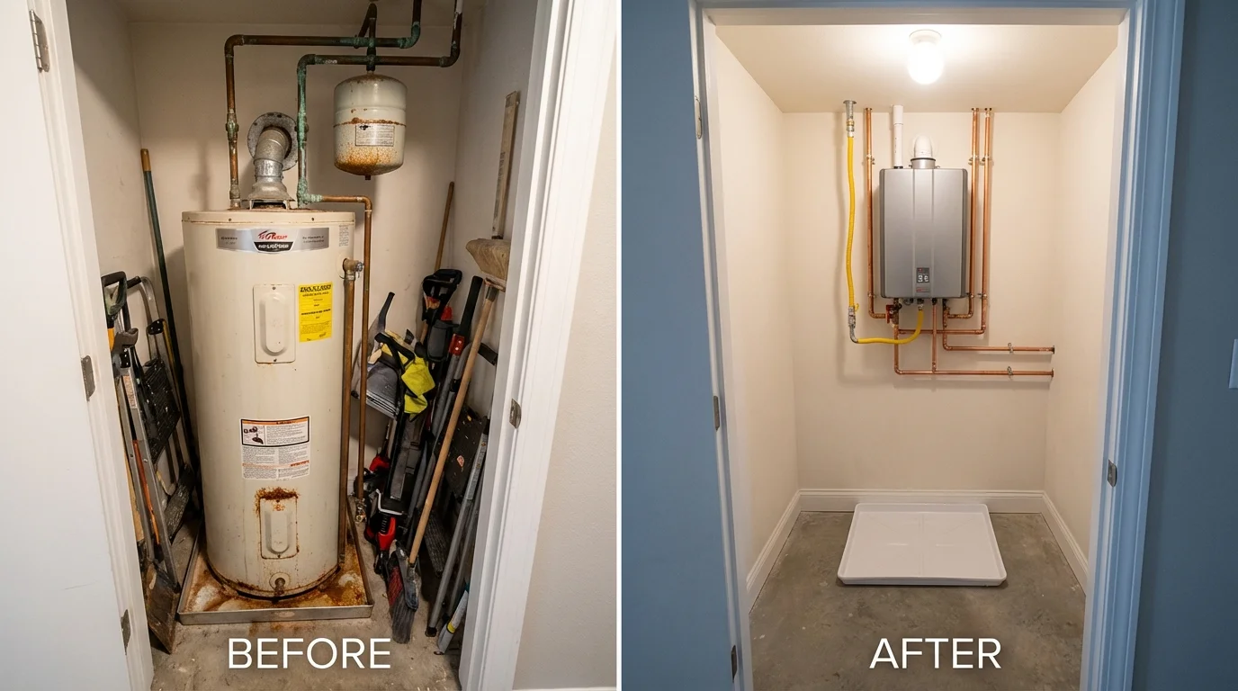 Tank water heater versus wall-mounted tankless unit comparison for Memphis, TN homeowners